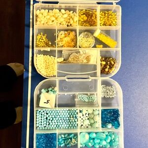 Jewelry making supplies, beads, crystals, findings, more + storage cases (5 & 6)